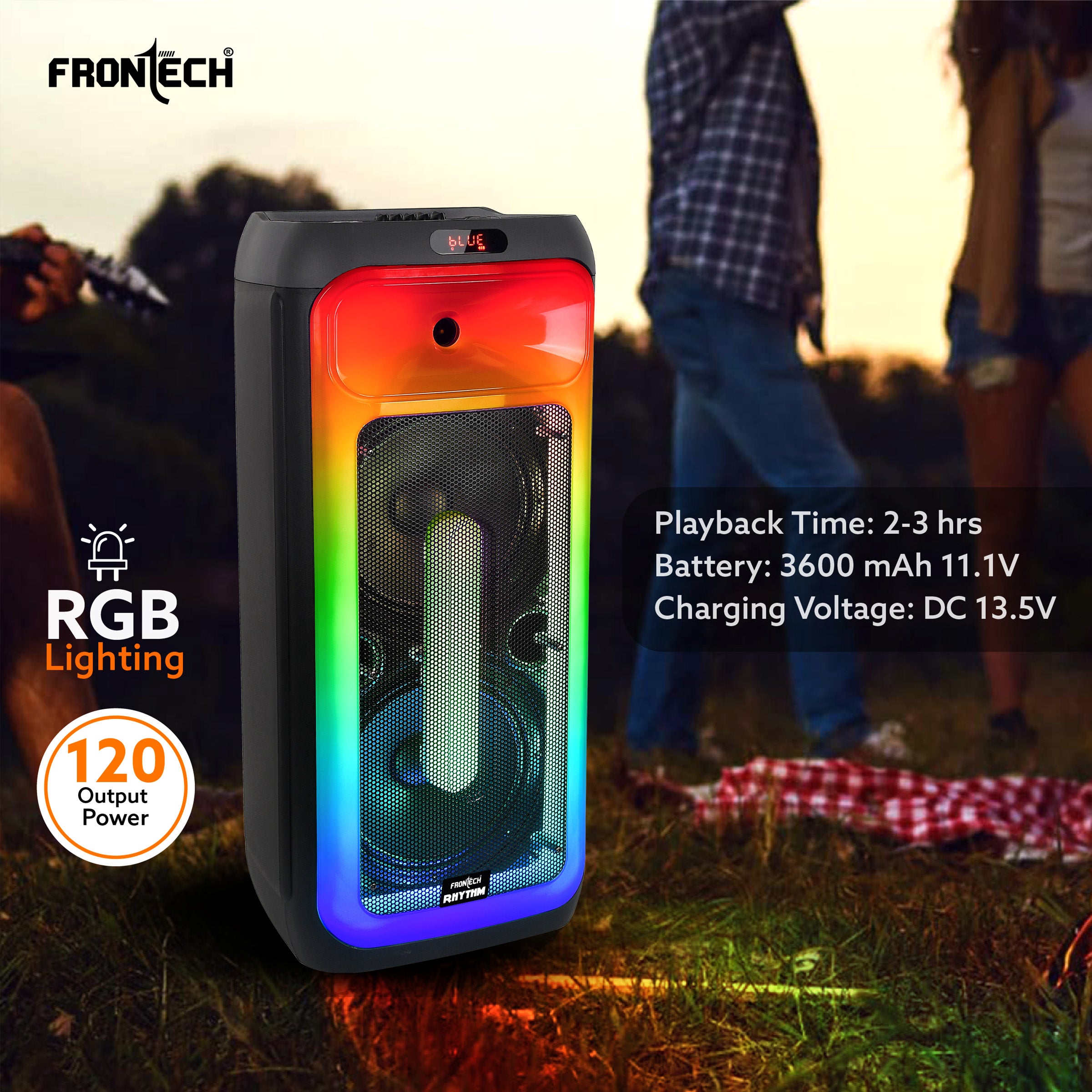 Frontech Rhythm Wireless 120W Bluetooth 5.0 Trolley Speaker (SW-0220) Frontech Rhythm Wireless 120W Bluetooth 5.0 Trolley Speaker (SW-0220)